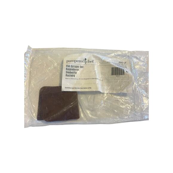 New LOT of 3 Pampered Chef Nylon Pan Scrapers Tool Stoneware,Brown Plastic ** - Picture 1 of 4